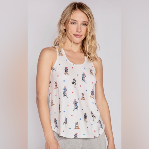 NWT PJ SALVGE Star Spangled Racerback Tank Size XS - Picture 11 of 11